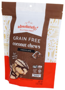 absolutely gluten free Coconut Chews With Cocoa Nibs packaging
