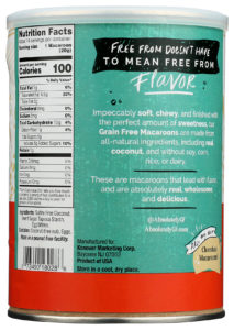 absolutely gluten free Coconut Macaroons back of packaging