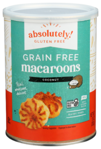 absolutely gluten free coconut macaroons front of packaging