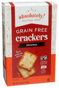 absolutely gluten free original crackers front of packaging